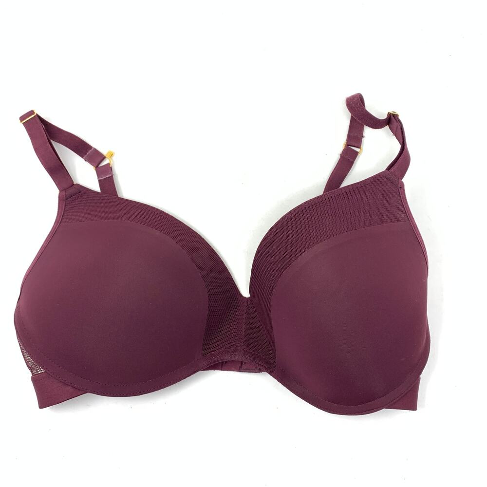 Lively Bra Women's Size 32DDD Mesh Trim Underwire Adjustable Strap Burgundy